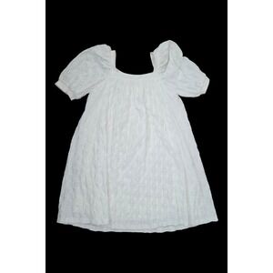 Maeve Anthro White Cottage Resort Boho Fairy Embroidred Eyelet Mini Dress sz XS
